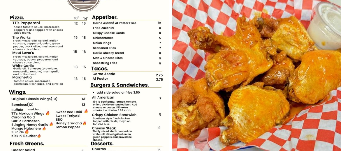 Trevizo's Tavern Menu